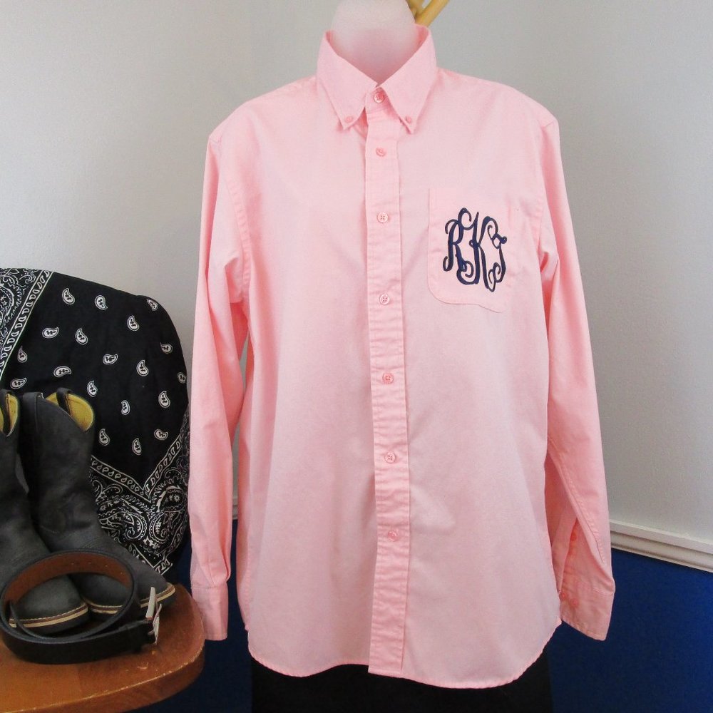💎HP💎Men's Port Authority Monogrammed Pink Oxford
